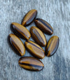 AAA+ QUALITY NATURAL TIGER EYE CABOCHON FLAT BACK BIG OVAL SHAPE CALIBRATED BEDA SHAPE GEMSTONES, ALL SIZES AVAILABLE