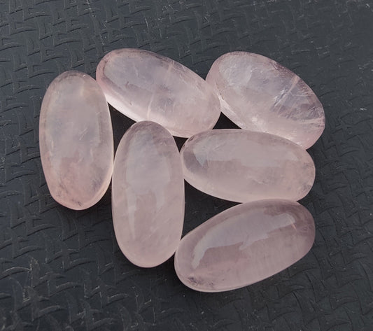 AAA+ QUALITY NATURAL ROSE QUARTZ BIG OVAL SHAPE CABOCHON FLAT BACK CALIBRATED BEDA SHAPE GEMSTONE, ALL SIZES AVAILABLE