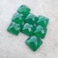 AAA+ QUALITY NATURAL GREEN ONYX SQUARE SHAPE CHECKER CUT FLAT BACK CALIBRATED GEMSTONES, ALL SIZES AVAILABLE