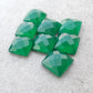 AAA+ QUALITY NATURAL GREEN ONYX SQUARE SHAPE CHECKER CUT FLAT BACK CALIBRATED GEMSTONES, ALL SIZES AVAILABLE