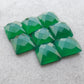 AAA+ QUALITY NATURAL GREEN ONYX SQUARE SHAPE CHECKER CUT FLAT BACK CALIBRATED GEMSTONES, ALL SIZES AVAILABLE