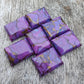 AAA+ QUALITY NATURAL PURPLE COPPER TURQUOISE RECTANGLE SHAPE CABOCHON FLAT BACK CALIBRATED LOOSE GEMSTONES, ALL SIZES AVAILABLE