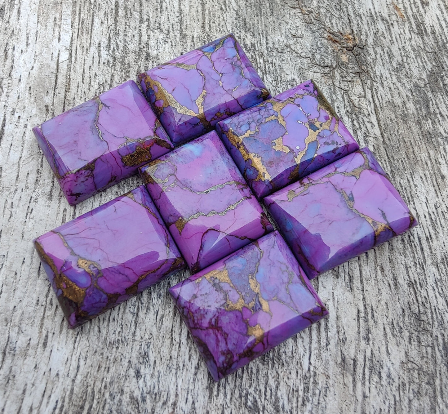 AAA+ QUALITY NATURAL PURPLE COPPER TURQUOISE RECTANGLE SHAPE CABOCHON FLAT BACK CALIBRATED LOOSE GEMSTONES, ALL SIZES AVAILABLE