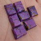 AAA+ QUALITY NATURAL PURPLE COPPER TURQUOISE RECTANGLE SHAPE CABOCHON FLAT BACK CALIBRATED LOOSE GEMSTONES, ALL SIZES AVAILABLE