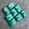 AAA+ QUALITY NATURAL MALACHITE RECTANGLE SHAPE CABOCHON FLAT BACK CALIBRATED LOOSE GEMSTONES, ALL SIZES AVAILABLE