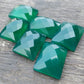 AAA+ QUALITY NATURAL GREEN ONYX RECTANGLE SHAPE CHECKER CUT FLAT BACK CALIBRATED GEMSTONES, ALL SIZES AVAILABLE