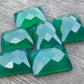 AAA+ QUALITY NATURAL GREEN ONYX RECTANGLE SHAPE CHECKER CUT FLAT BACK CALIBRATED GEMSTONES, ALL SIZES AVAILABLE