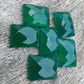 AAA+ QUALITY NATURAL GREEN ONYX RECTANGLE SHAPE CHECKER CUT FLAT BACK CALIBRATED GEMSTONES, ALL SIZES AVAILABLE