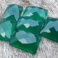 AAA+ QUALITY NATURAL GREEN ONYX RECTANGLE SHAPE CHECKER CUT FLAT BACK CALIBRATED GEMSTONES, ALL SIZES AVAILABLE