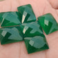 AAA+ QUALITY NATURAL GREEN ONYX RECTANGLE SHAPE CHECKER CUT FLAT BACK CALIBRATED GEMSTONES, ALL SIZES AVAILABLE