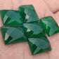 AAA+ QUALITY NATURAL GREEN ONYX RECTANGLE SHAPE CHECKER CUT FLAT BACK CALIBRATED GEMSTONES, ALL SIZES AVAILABLE