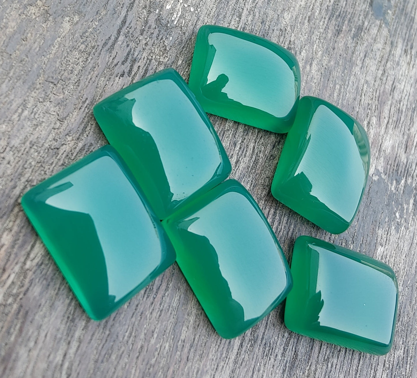 AAA+ QUALITY NATURAL GREEN ONYX RECTANGLE SHAPE CABOCHON FLAT BACK CALIBRATED GEMSTONES, ALL SIZES AVAILABLE