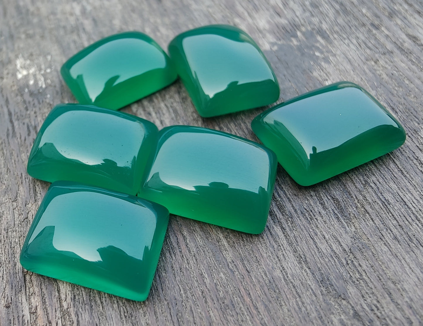 AAA+ QUALITY NATURAL GREEN ONYX RECTANGLE SHAPE CABOCHON FLAT BACK CALIBRATED GEMSTONES, ALL SIZES AVAILABLE