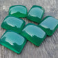 AAA+ QUALITY NATURAL GREEN ONYX RECTANGLE SHAPE CABOCHON FLAT BACK CALIBRATED GEMSTONES, ALL SIZES AVAILABLE