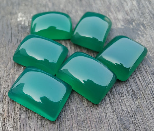 AAA+ QUALITY NATURAL GREEN ONYX RECTANGLE SHAPE CABOCHON FLAT BACK CALIBRATED GEMSTONES, ALL SIZES AVAILABLE