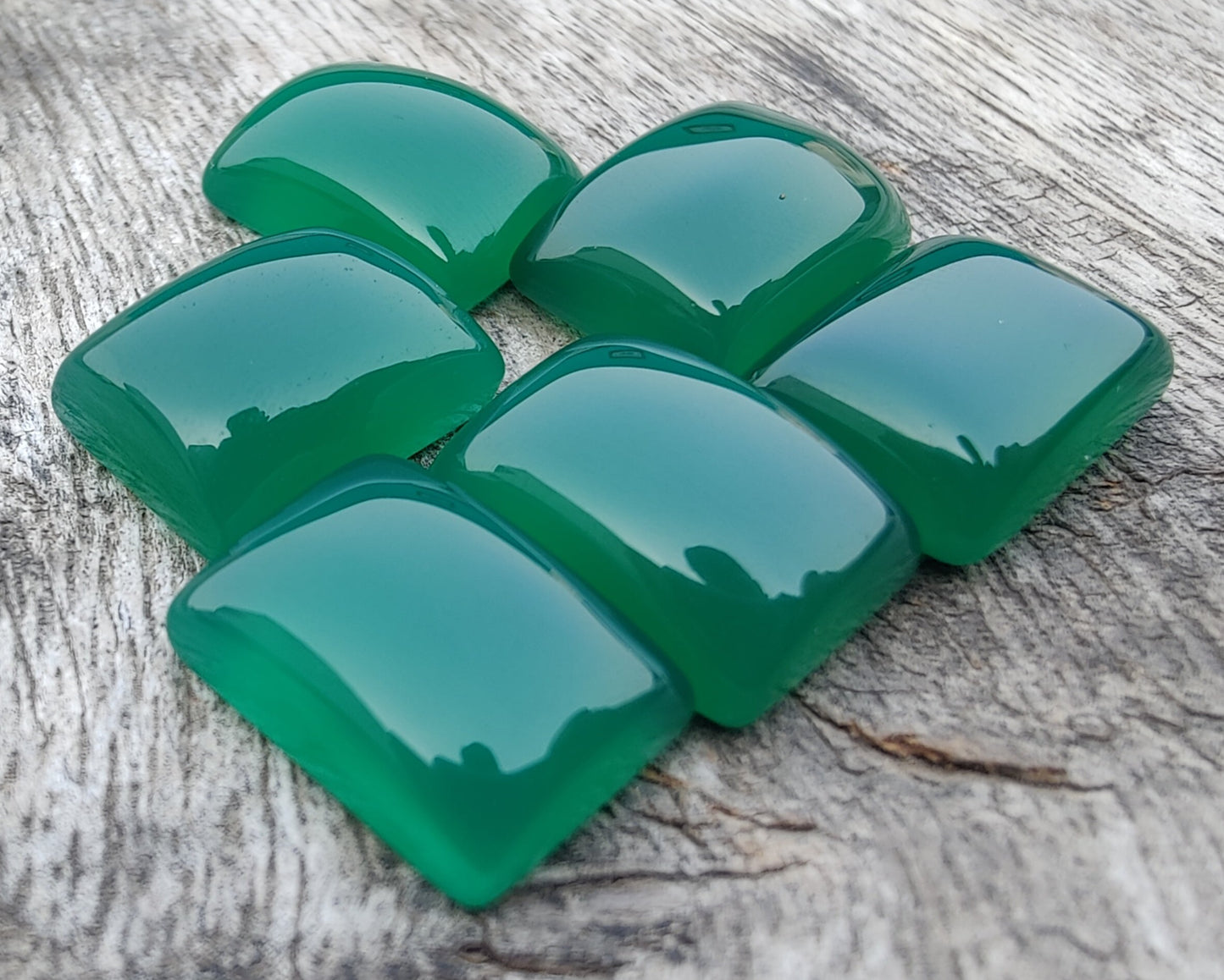AAA+ QUALITY NATURAL GREEN ONYX RECTANGLE SHAPE CABOCHON FLAT BACK CALIBRATED GEMSTONES, ALL SIZES AVAILABLE