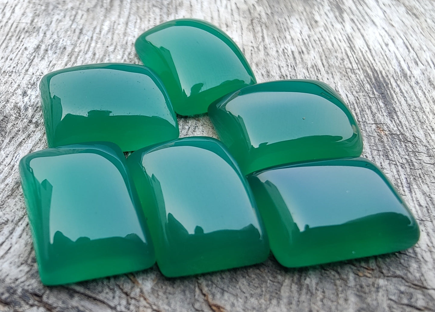 AAA+ QUALITY NATURAL GREEN ONYX RECTANGLE SHAPE CABOCHON FLAT BACK CALIBRATED GEMSTONES, ALL SIZES AVAILABLE