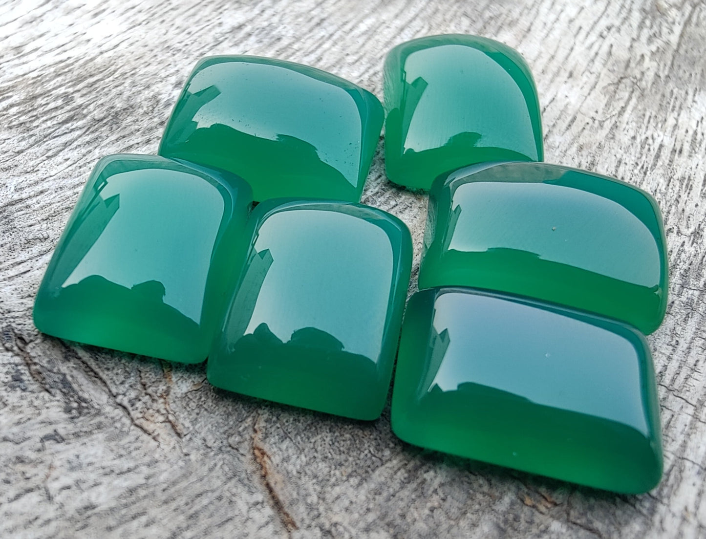 AAA+ QUALITY NATURAL GREEN ONYX RECTANGLE SHAPE CABOCHON FLAT BACK CALIBRATED GEMSTONES, ALL SIZES AVAILABLE