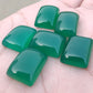 AAA+ QUALITY NATURAL GREEN ONYX RECTANGLE SHAPE CABOCHON FLAT BACK CALIBRATED GEMSTONES, ALL SIZES AVAILABLE