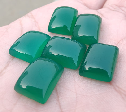 AAA+ QUALITY NATURAL GREEN ONYX RECTANGLE SHAPE CABOCHON FLAT BACK CALIBRATED GEMSTONES, ALL SIZES AVAILABLE