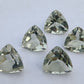 AAA+ QUALITY NATURAL GREEN AMETHYST TRILLION SHAPE FACETED CUT CALIBRATED LOOSE GEMSTONES, ALL SIZES AVAILABLE