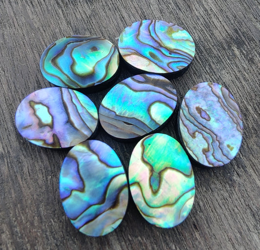 TOP QUALITY NATURAL ABALONE SHELL OVAL SHAPE CABOCHON FLAT BACK CALIBRATED WHOLESALE LOOSE GEMSTONES, ALL SIZES AVAILABLE