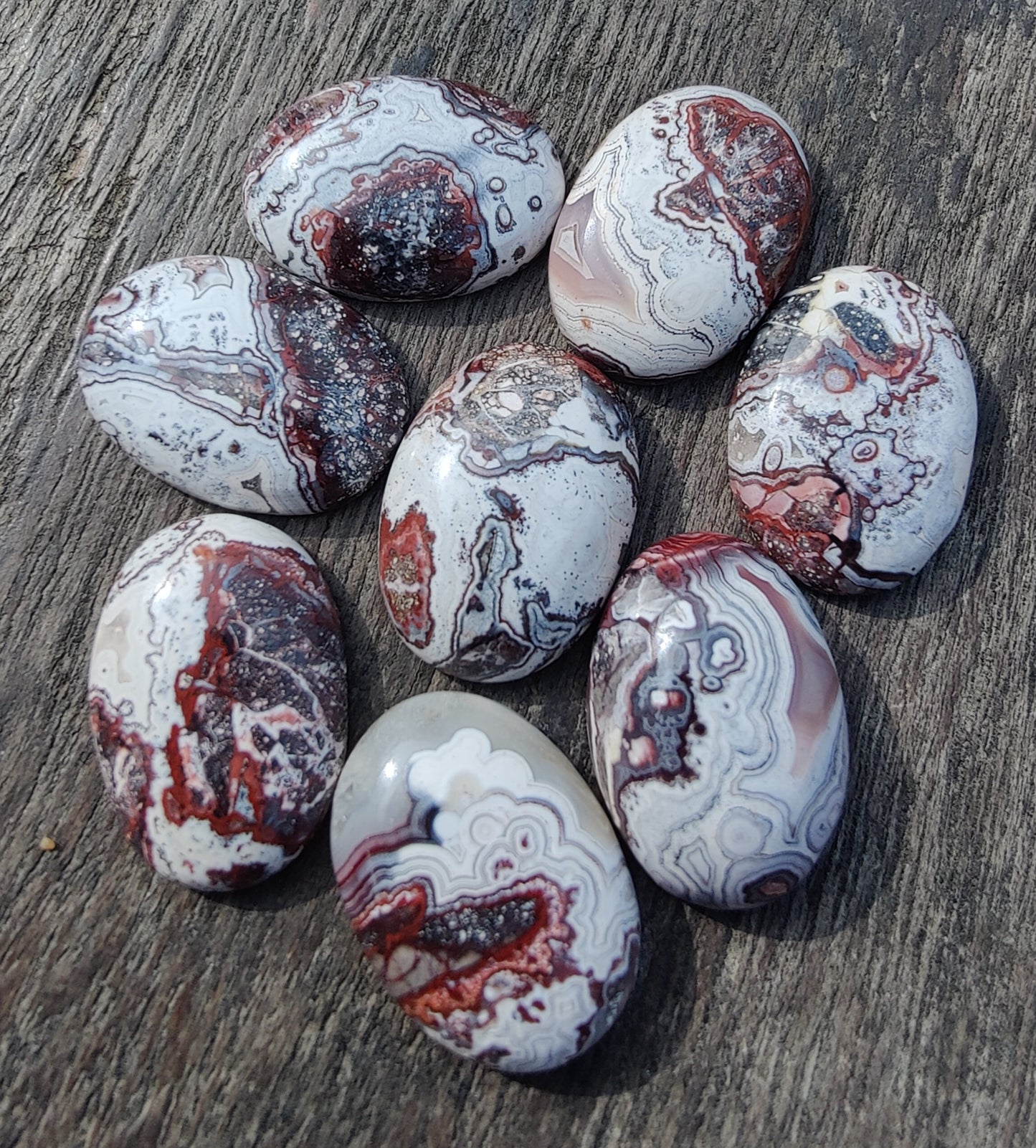 AAA+ QUALITY NATURAL CRAZY LACE AGATE OVAL SHAPE CABOCHON FLAT BACK CALIBRATED LOOSE GEMSTONES, ALL SIZES AVAILABLE