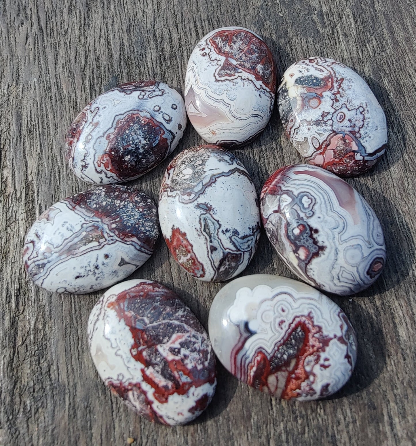 AAA+ QUALITY NATURAL CRAZY LACE AGATE OVAL SHAPE CABOCHON FLAT BACK CALIBRATED LOOSE GEMSTONES, ALL SIZES AVAILABLE
