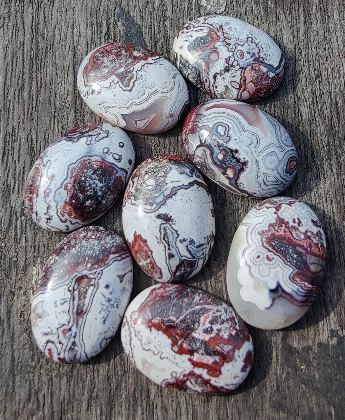 AAA+ QUALITY NATURAL CRAZY LACE AGATE OVAL SHAPE CABOCHON FLAT BACK CALIBRATED LOOSE GEMSTONES, ALL SIZES AVAILABLE