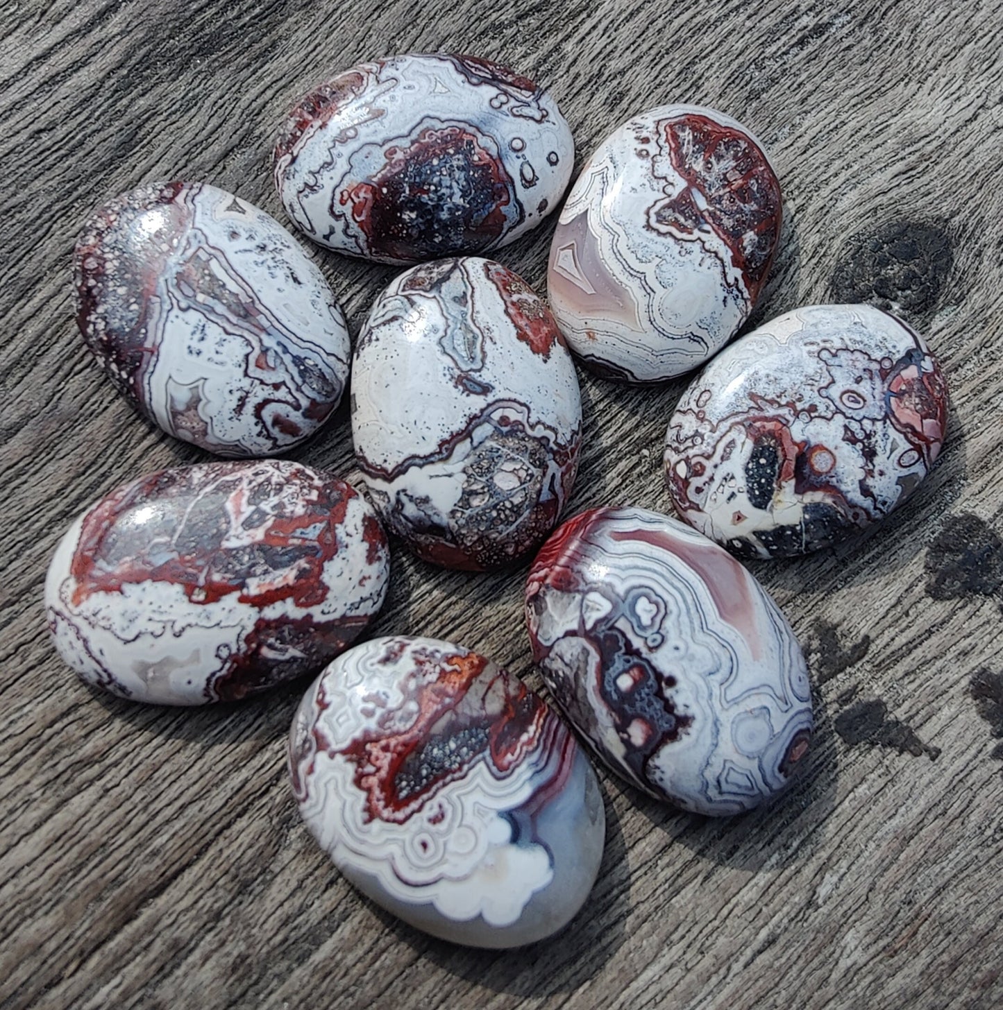 AAA+ QUALITY NATURAL CRAZY LACE AGATE OVAL SHAPE CABOCHON FLAT BACK CALIBRATED LOOSE GEMSTONES, ALL SIZES AVAILABLE