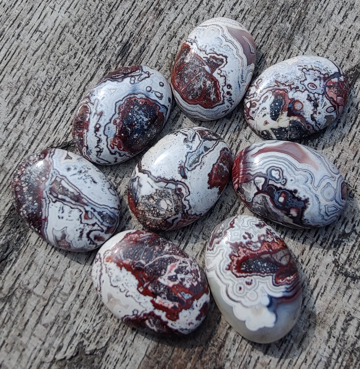 AAA+ QUALITY NATURAL CRAZY LACE AGATE OVAL SHAPE CABOCHON FLAT BACK CALIBRATED LOOSE GEMSTONES, ALL SIZES AVAILABLE