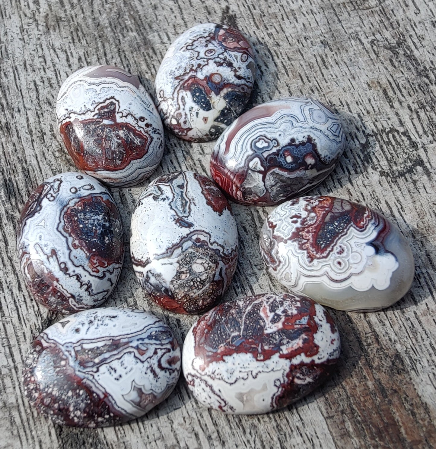 AAA+ QUALITY NATURAL CRAZY LACE AGATE OVAL SHAPE CABOCHON FLAT BACK CALIBRATED LOOSE GEMSTONES, ALL SIZES AVAILABLE