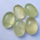 TOP QUALITY NATURAL YELLOW PREHNITE OVAL SHAPE CABOCHON FLAT BACK CALIBRATED LOOSE GEMSTONES, ALL SIZES AVAILABLE