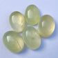 TOP QUALITY NATURAL YELLOW PREHNITE OVAL SHAPE CABOCHON FLAT BACK CALIBRATED LOOSE GEMSTONES, ALL SIZES AVAILABLE