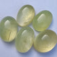 TOP QUALITY NATURAL YELLOW PREHNITE OVAL SHAPE CABOCHON FLAT BACK CALIBRATED LOOSE GEMSTONES, ALL SIZES AVAILABLE
