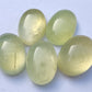 TOP QUALITY NATURAL YELLOW PREHNITE OVAL SHAPE CABOCHON FLAT BACK CALIBRATED LOOSE GEMSTONES, ALL SIZES AVAILABLE