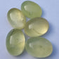TOP QUALITY NATURAL YELLOW PREHNITE OVAL SHAPE CABOCHON FLAT BACK CALIBRATED LOOSE GEMSTONES, ALL SIZES AVAILABLE