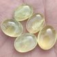TOP QUALITY NATURAL YELLOW PREHNITE OVAL SHAPE CABOCHON FLAT BACK CALIBRATED LOOSE GEMSTONES, ALL SIZES AVAILABLE