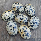 AAA+ QUALITY NATURAL DALMATIAN OVAL SHAPE CABOCHON FLAT BACK CALIBRATED WHOLESALE GEMSTONES, ALL SIZES AVAILABLE