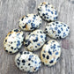 AAA+ QUALITY NATURAL DALMATIAN OVAL SHAPE CABOCHON FLAT BACK CALIBRATED WHOLESALE GEMSTONES, ALL SIZES AVAILABLE