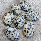 AAA+ QUALITY NATURAL DALMATIAN OVAL SHAPE CABOCHON FLAT BACK CALIBRATED WHOLESALE GEMSTONES, ALL SIZES AVAILABLE