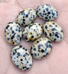 AAA+ QUALITY NATURAL DALMATIAN OVAL SHAPE CABOCHON FLAT BACK CALIBRATED WHOLESALE GEMSTONES, ALL SIZES AVAILABLE