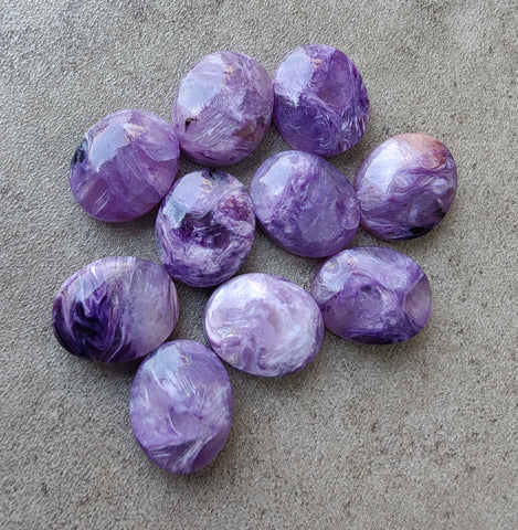 Natural Charoite Oval Shape Cabochon Flat Back Calibrated AAA+ Quality Wholesale Gemstones, All Sizes Available