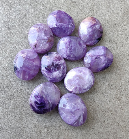 Natural Charoite Oval Shape Cabochon Flat Back Calibrated AAA+ Quality Wholesale Gemstones, All Sizes Available