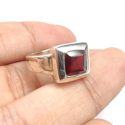 925 SOLID STERLING SILVER NATURAL GARNET GEMSTONES HANDMADE RING, ALL SIZES AVAILABLE