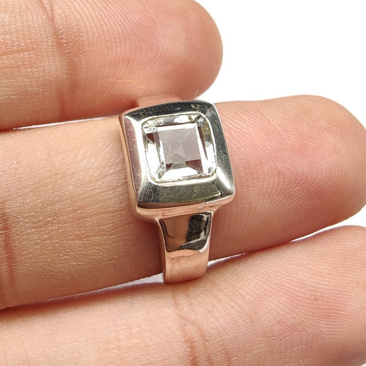 925 SOLID STERLING SILVER NATURAL CRYSTAL QUARTZ GEMSTONES HANDMADE RING, ALL SIZES AVAILABLE