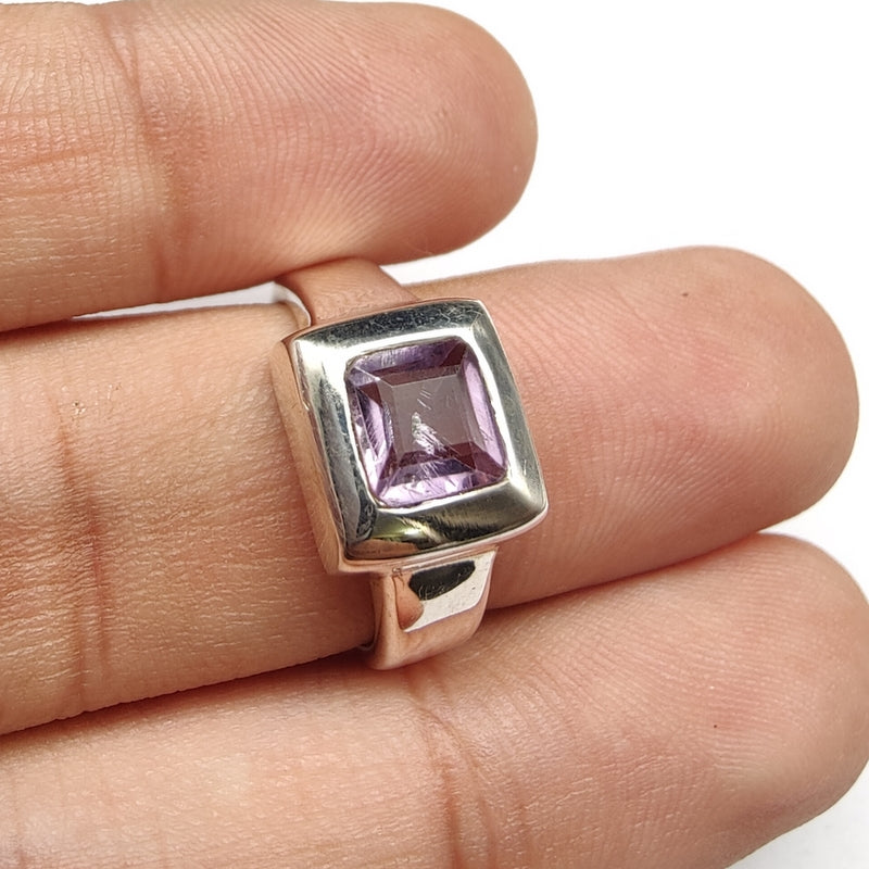 925 SOLID STERLING SILVER NATURAL AMETHYST GEMSTONES HANDMADE RING, ALL SIZES AVAILABLE