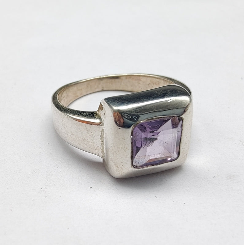 925 SOLID STERLING SILVER NATURAL AMETHYST GEMSTONES HANDMADE RING, ALL SIZES AVAILABLE