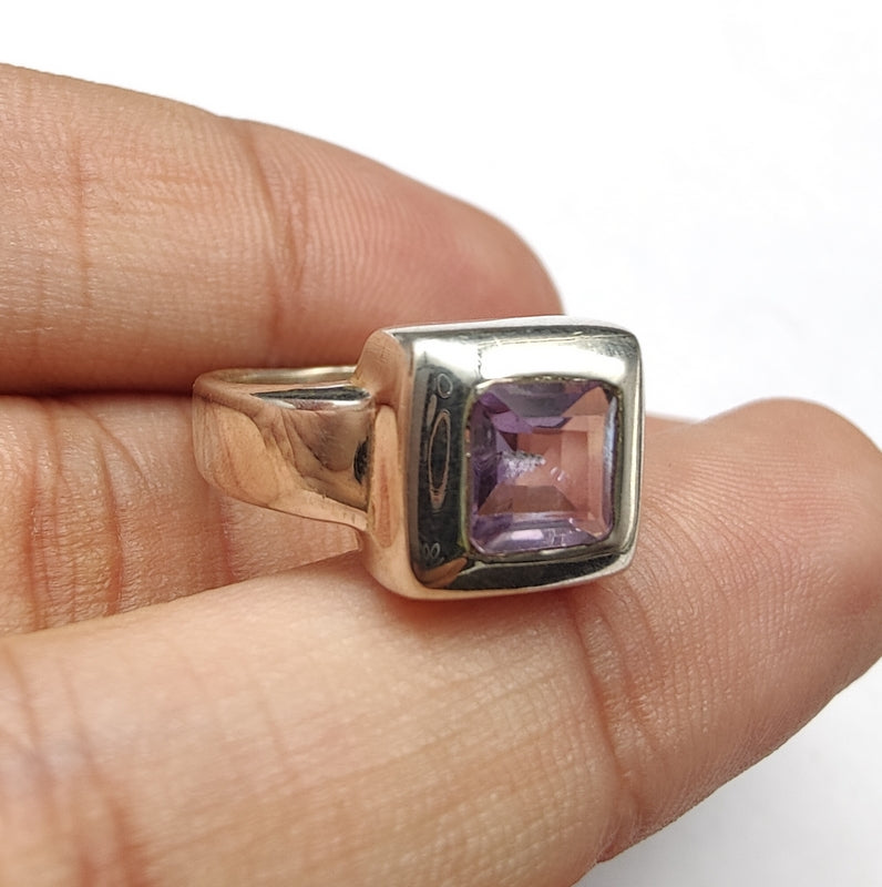 925 SOLID STERLING SILVER NATURAL AMETHYST GEMSTONES HANDMADE RING, ALL SIZES AVAILABLE