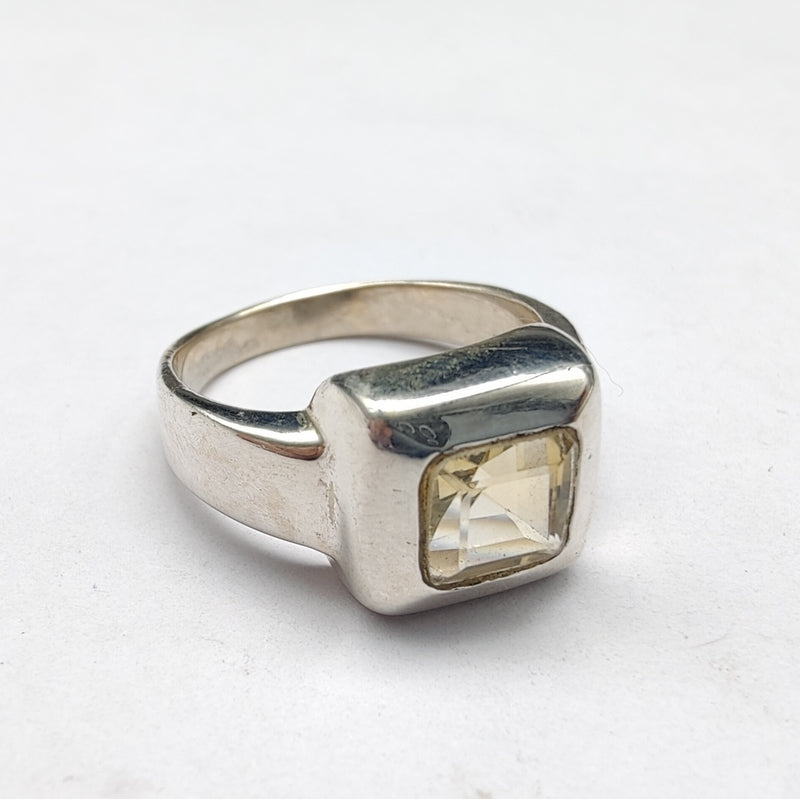 925 SOLID STERLING SILVER NATURAL LEMON QUARTZ GEMSTONES HANDMADE RING, ALL SIZES AVAILABLE
